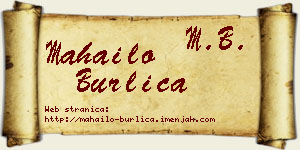 Mahailo Burlica vizit kartica
